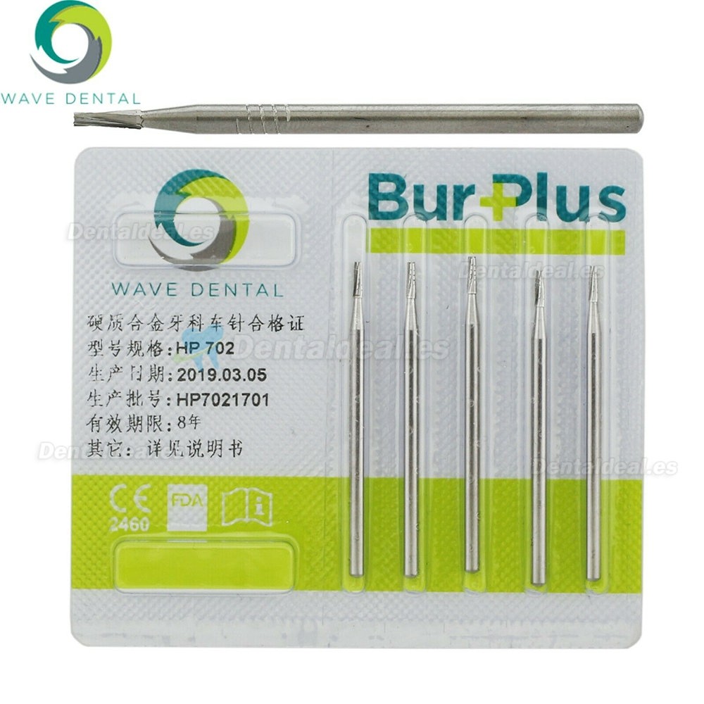 10Pcs HP 702 Bur Dental Carbide Taper Fissure Cross Cut Burs